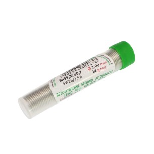 Tin Cynel Sn99.3Cu0.7 with flux SW26 1.00mm 10g Vial