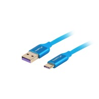 KABEL USB-C(M)->USB-A(M) 2.0 0.5M NIEBIESKI PREMIUM 5A LANBERG