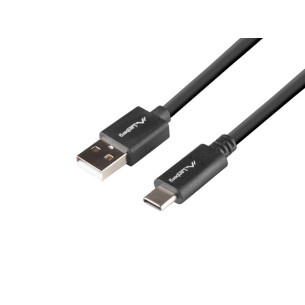 Kabel USB-C-USB-A 2.0 0.5M czarny box QC 3.0 Lanberg