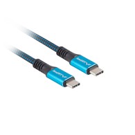 KABEL USB-C M/M USB4 0.5M 100W 8K 30HZ CZARNO-NIEBIESKI LANBERG