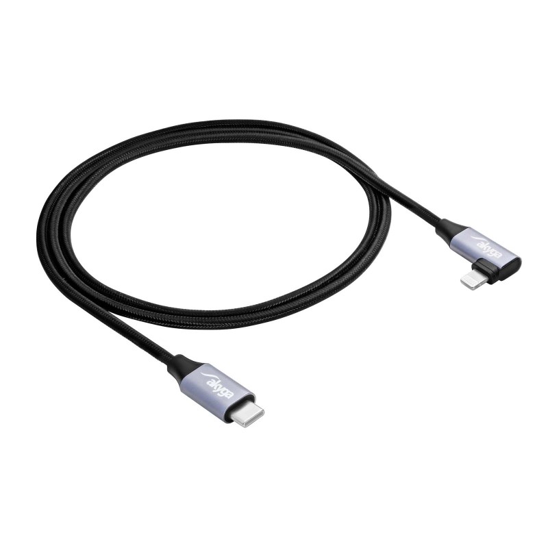 Kabel USB Akyga AK-USB-56 USB type C (m) / Lightning (m) kątowy ver. 2.0 30W 1m Kabel USB Akyga AK-USB-56 USB type C (m) / Lightning (m) kątowy ver. 2.0 30W 1m