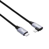 Kabel USB Akyga AK-USB-56 USB type C (m) / Lightning (m) kątowy ver. 2.0 30W 1m