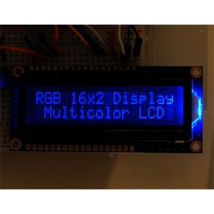Wyświetlacz 2x16 znaków z podświetleniem LED RGB (negatyw)