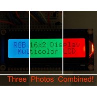 RGB backlight positive LCD 16x2 + extras - black on RGB