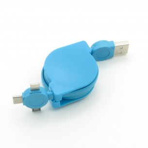 Kabel USB 3w1 USB A - microUSB/USB Typ C/Lightning