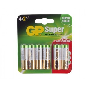 Bateria AA/R6/LR06 1,5V alkaliczna GP Super 6 szt.