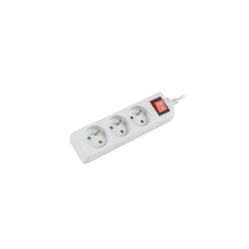 Listwa przedłużacz Lanberg 1.5m biała 3x 230V z wyłącznikiem Listwa przedłużacz Lanberg 1.5m biała 3x 230V z wyłącznikiem