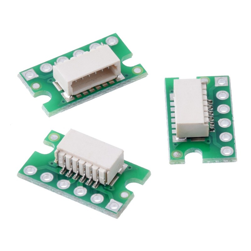 Adapter złącza JST-SH 1mm 6-pin na DIP (poziome) - 3 szt. Adapter złącza JST-SH 1mm 6-pin na DIP (poziome) - 3 szt.