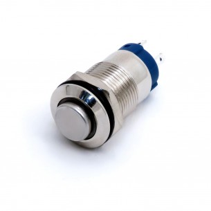 Waterproof Momentary Button - 12mm round button with LED backlight (red)