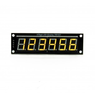 Moduł z 7-segmentowym wyświetlaczem LED, 6 cyfr 0,56", żółty