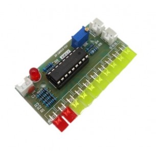 Wskaźnik wysterowania audio 10 LED z układem LM3915 (do montażu)