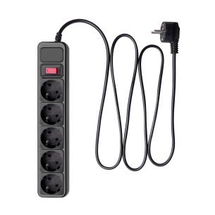Listwa przeciwprzepięciowa Akyga AK-SP-06B 5 gniazd CEE 7/3 (Typ F) 3 m