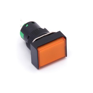 Rectangular monostable panel button 16x22mm orange