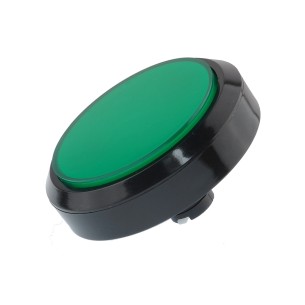 Large, round button with LED backlight, 100mm (green)